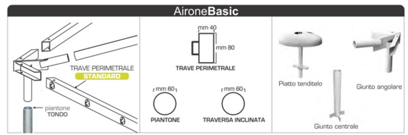 caratteristiche Gazebo professionale Airone